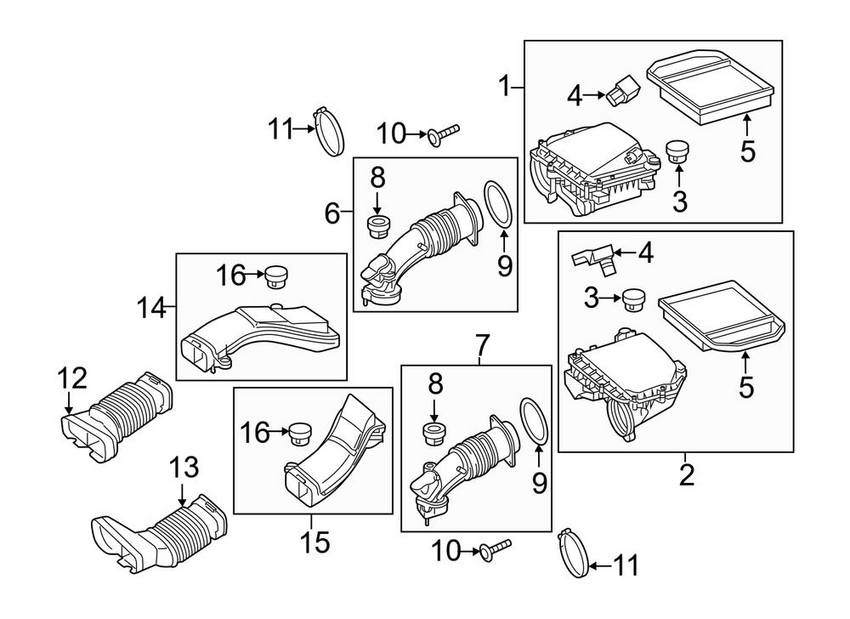 Engine Air Intake Hose - Passenger Right